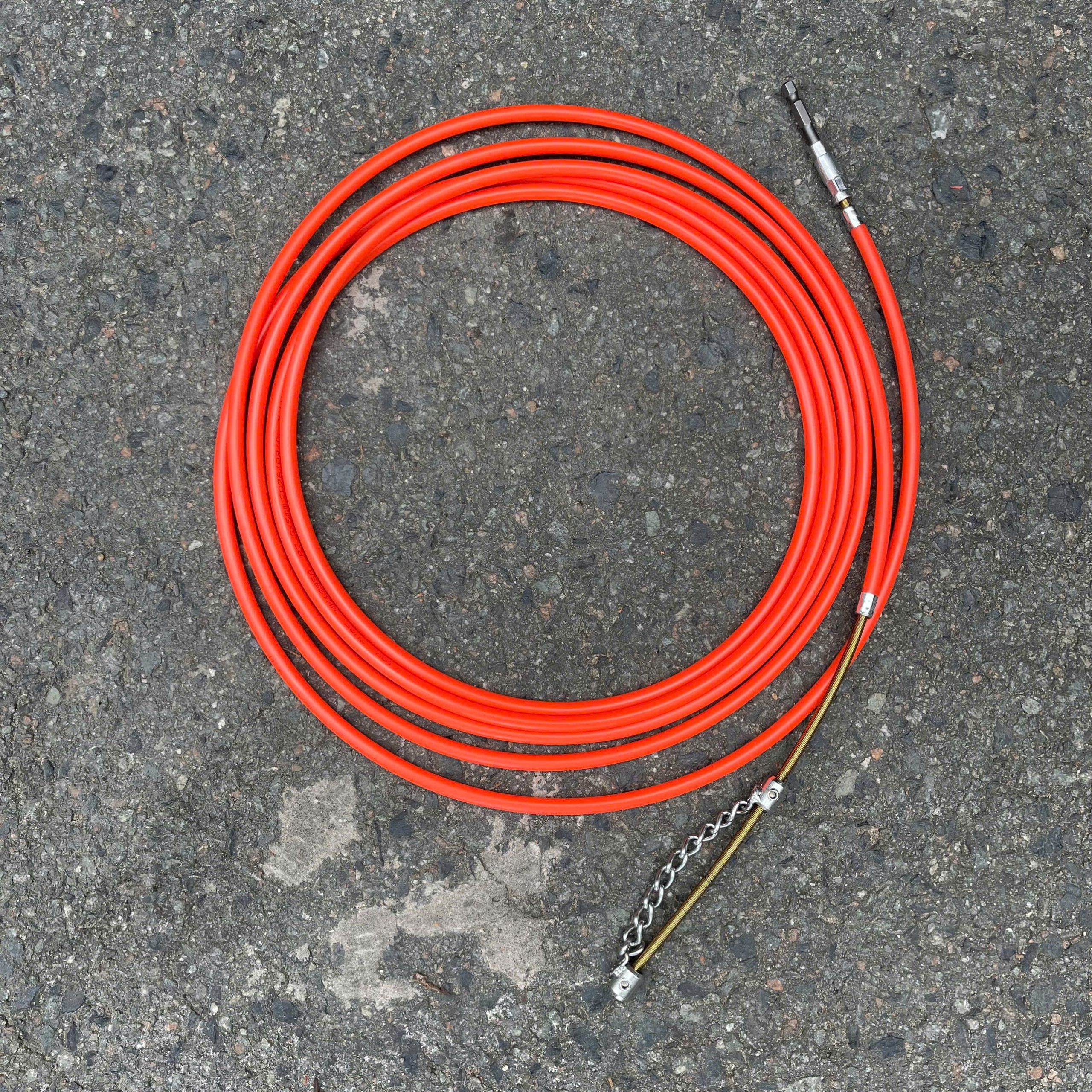 Dây cáp đánh xích thông tắc ống 5mmx10mm màu cam dùng máy khoan